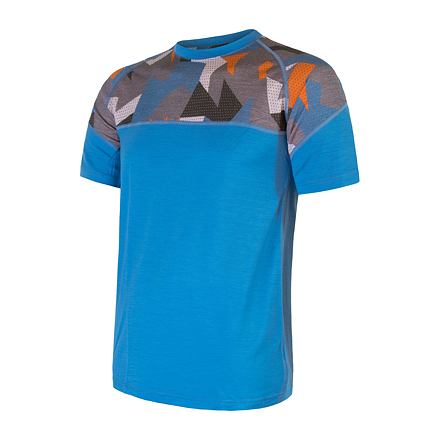 SENSOR MERINO IMPRESS pánske tričko kr.rukáv modrá / camo Veľkosť: M 8592837071398