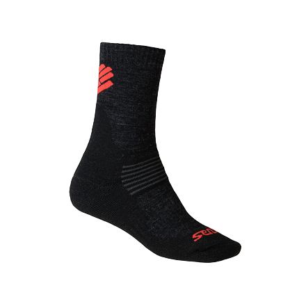 Sensor PONOŽKY EXPEDITION MERINO WOOL čierna / červená Veľkosť: 3/5