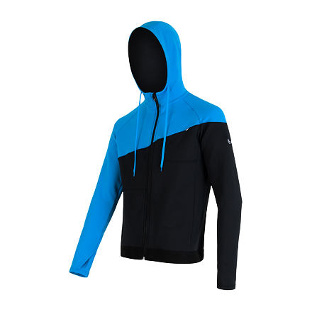 SENSOR TECNOSTRETCH pánska mikina s kapucňou čierna / modrá Veľkosť: S 8592837034584