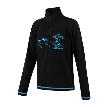 SENSOR THERMO detské tričko dl.rukáv zip čierna / ufo Veľkosť: 130 8592837057590