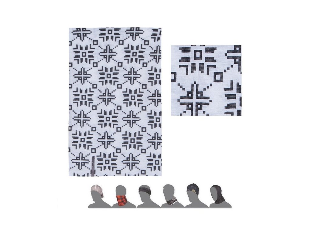 SENSOR TUBE vločky multifunkčná šatka biela