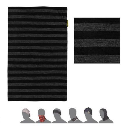 SENSOR Tube merino wool šatku multifunkčný čierna / tm. šedá pruhy Rozmery šatke: UNI