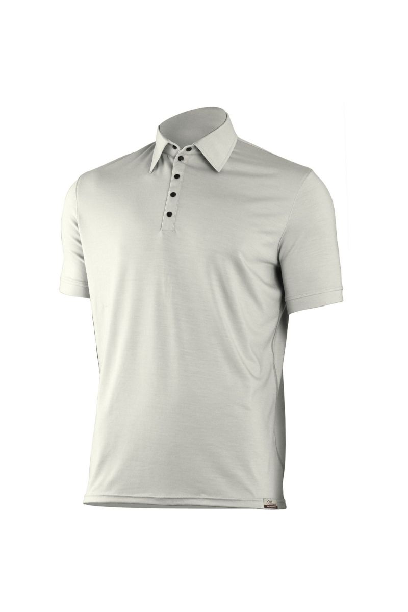 Lasting ELIOT 0101 biela vlnené merino polo košele Veľkosť: M 8596445009507