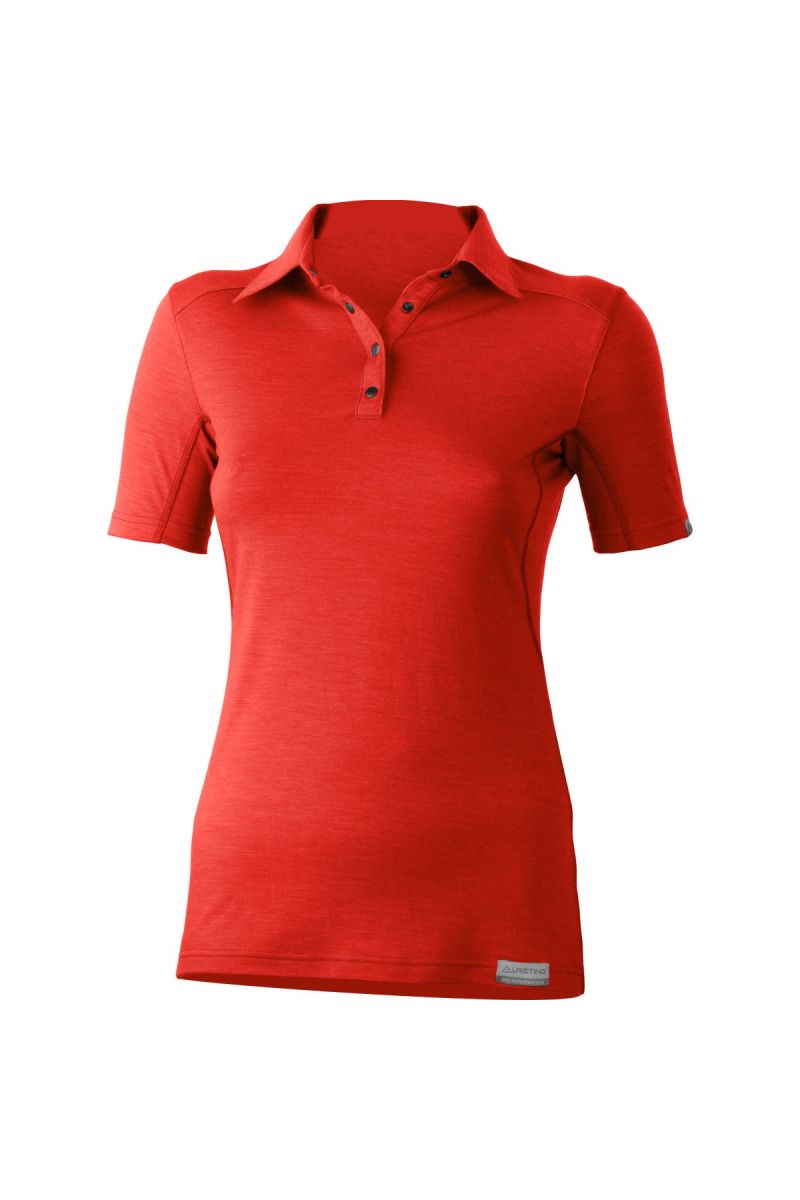 Lasting dámska merino polo košele ALISA červená Veľkosť: L