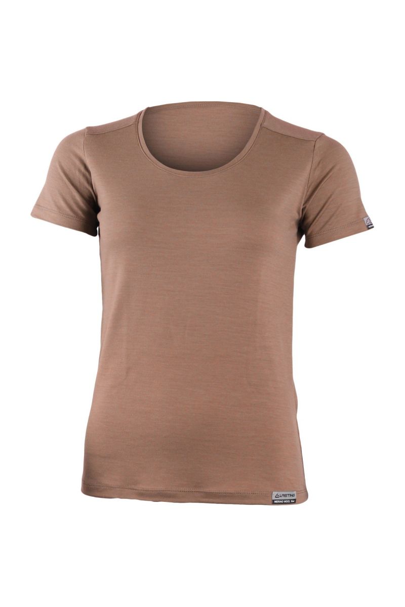 Lasting dámske merino tričko IRENA 7474 hnedé Veľkosť: M