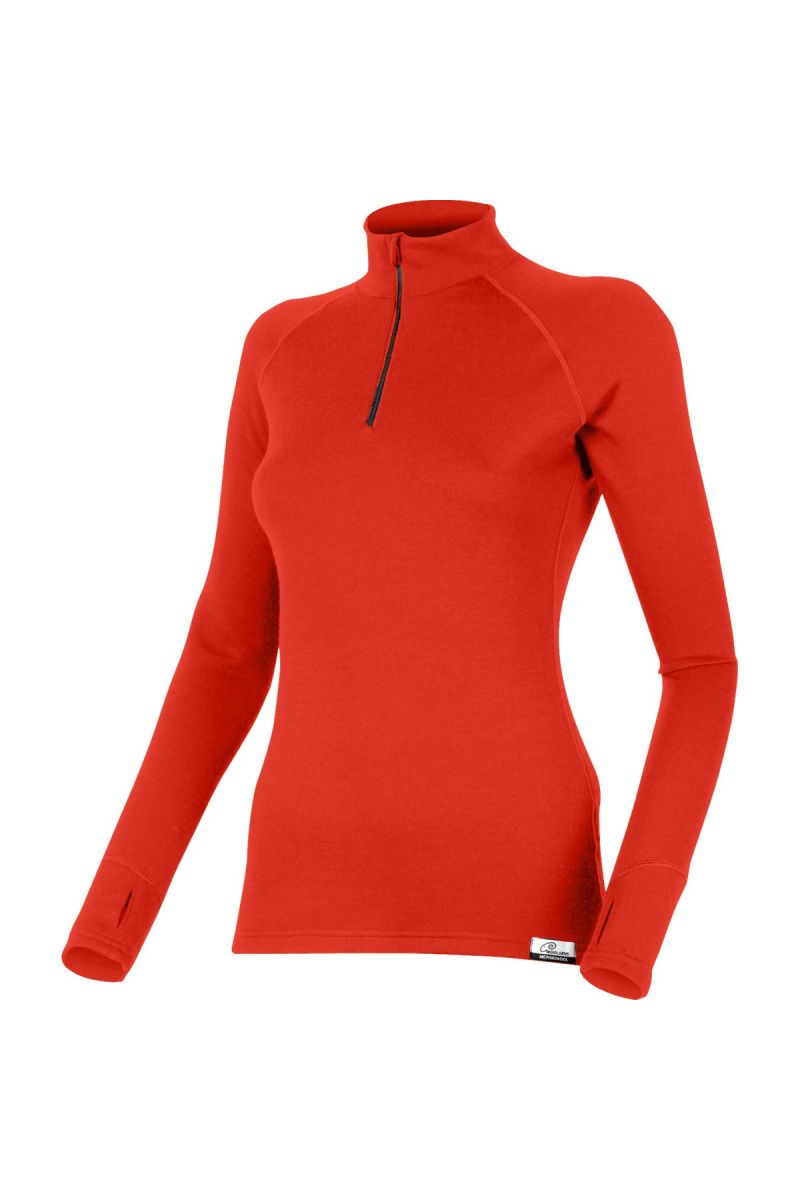 Lasting dámska merino mikina LAURA 3739 červená Veľkosť: L