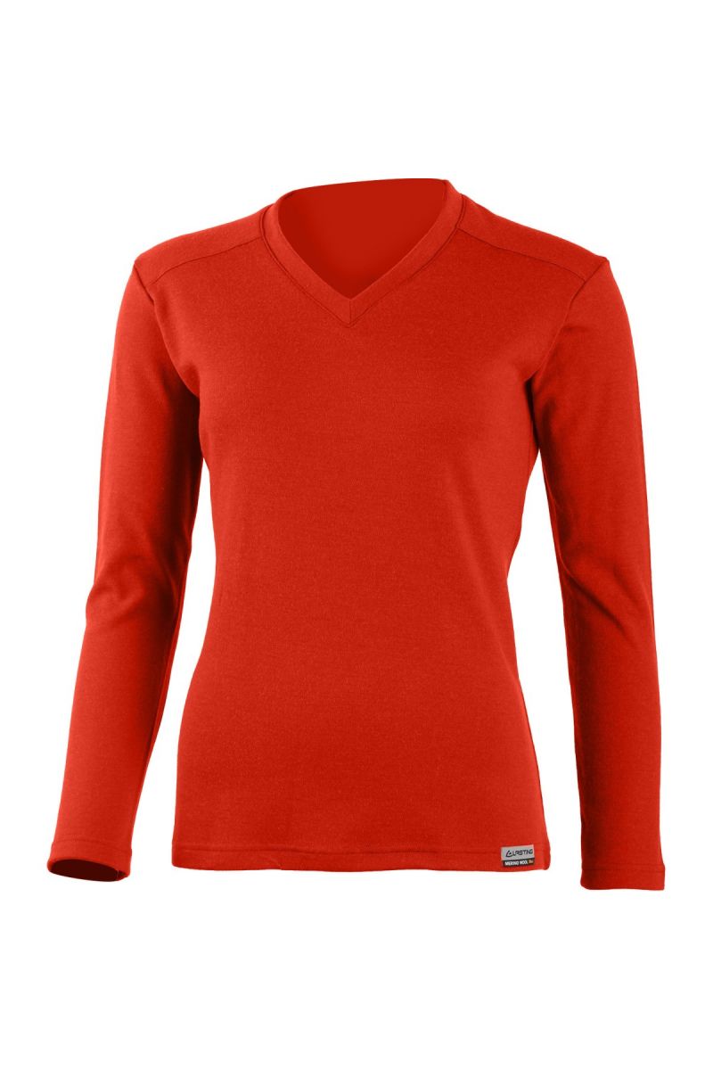 Lasting dámska merino mikina STELA 3737 červená Veľkosť: L