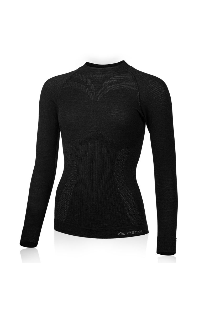 Lasting dámske merino tričko MATALA 9090 čierne Veľkosť: S/M