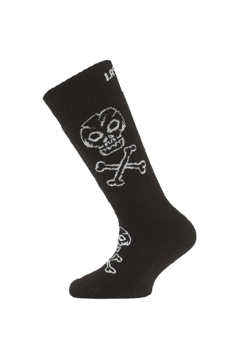 Lasting detské merino lyžiarske ponožky SJC 901 čierne Veľkosť: (34-37) S