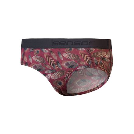 SENSOR MERINO IMPRESS dámske nohavičky lilla / feather Veľkosť: XL