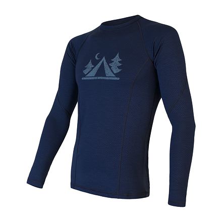 SENSOR MERINO DF CAMP pánske tričko dl.rukáv deep blue Veľkosť: S