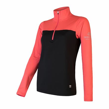 SENSOR COOLMAX THERMO dámska mikina zips čierna / koral Veľkosť: M
