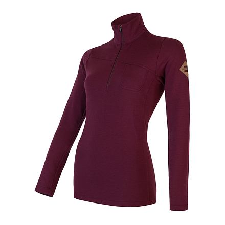 SENSOR MERINO EXTREME dámske tričko dl.rukáv zips port red Veľkosť: XL 8592837075785