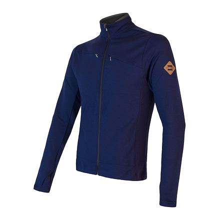 SENSOR MERINO UPPER pánska mikina celozips deep blue Veľkosť: S 8592837075891