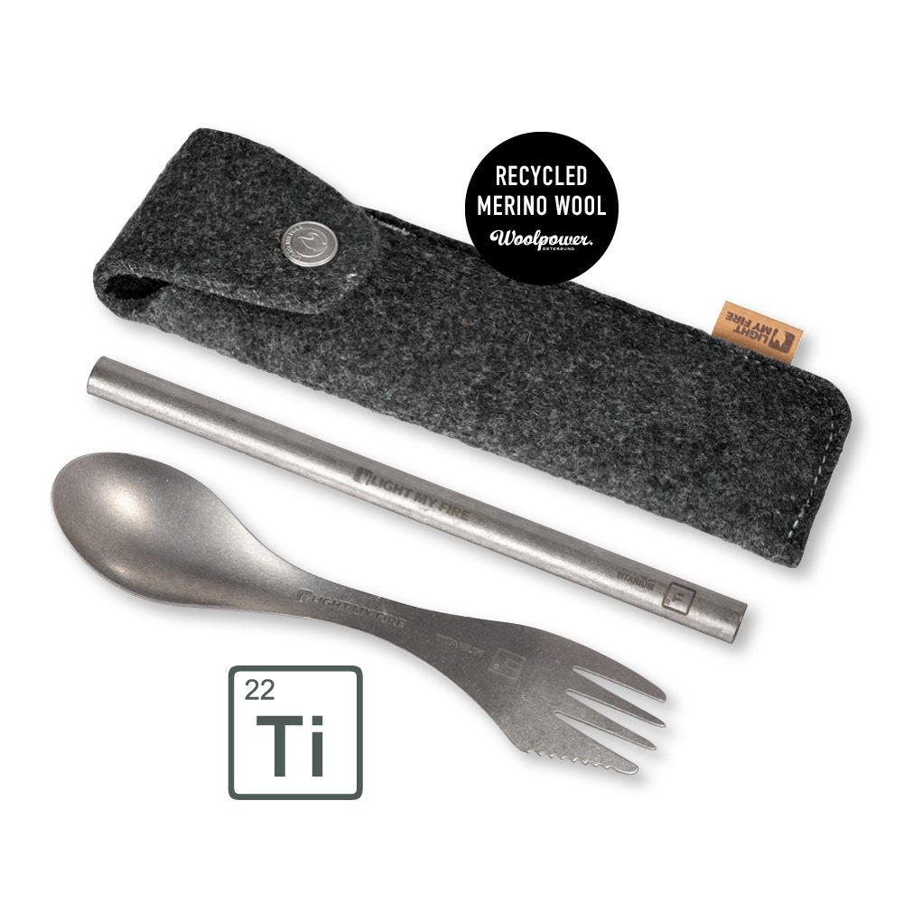 Light My Fire Spork´n Straw Kit Titanium in Merinowool Case 7331423013258