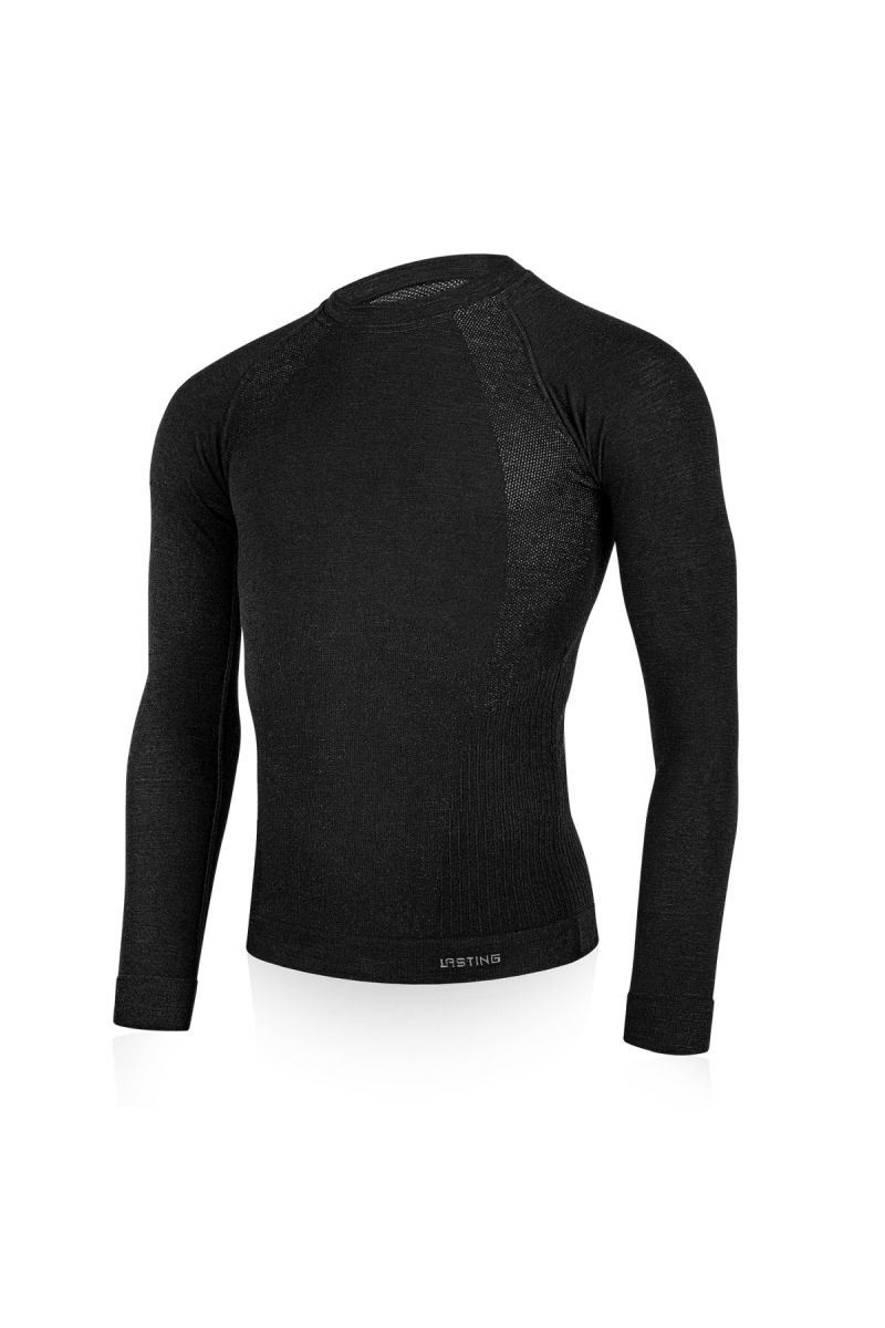Lasting pánske merino tričko MAPOL 9090 čierne Veľkosť: S/M 8596445035407