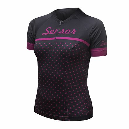 SENSOR CYKLO TOUR dámsky dres kr.rukáv black dots Veľkosť: M