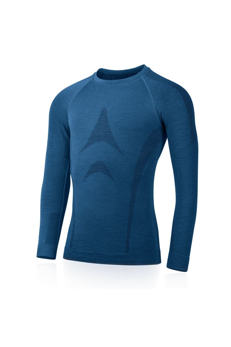 Lasting pánske merino tričko WOLF modré Veľkosť: L/XL