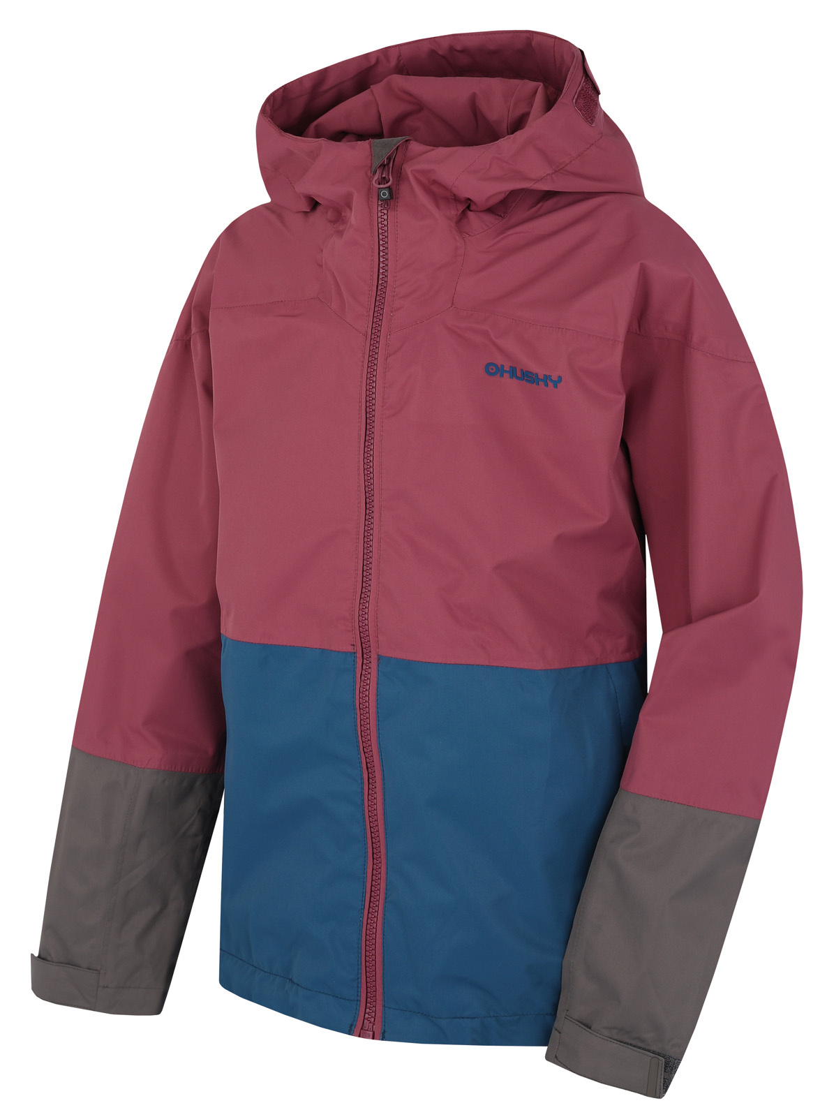 Husky Detská hardshell bunda Nicker K tm. vínová/tm. modrá Veľkosť: 140