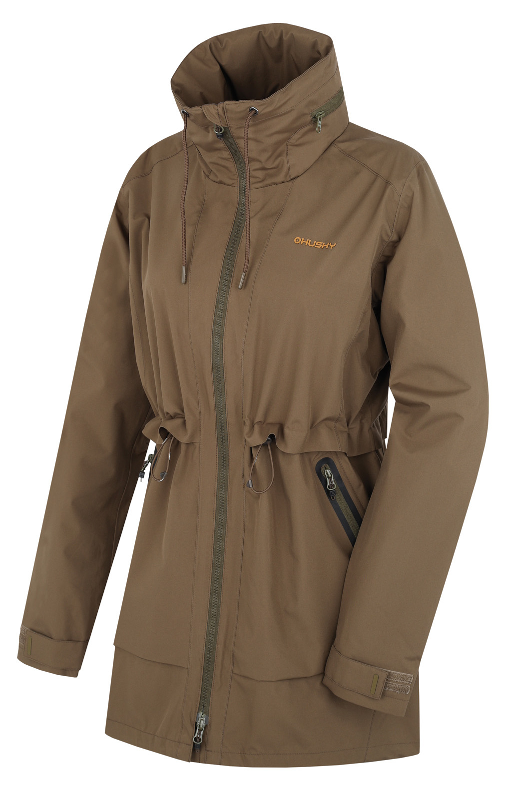 Husky Dámsky hardshell kabát Nevr L tm. khaki Veľkosť: S