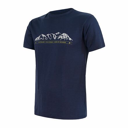 SENSOR MERINO ACTIVE PT MOUNTAINS pánske tričko kr.rukáv deep blue Veľkosť: XL 8592837078403