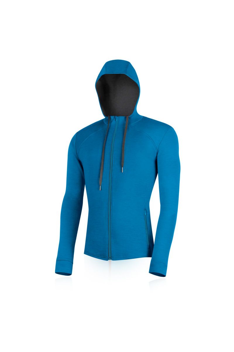 Lasting pánska merino mikina KARMIN 5158 modrá Veľkosť: XL