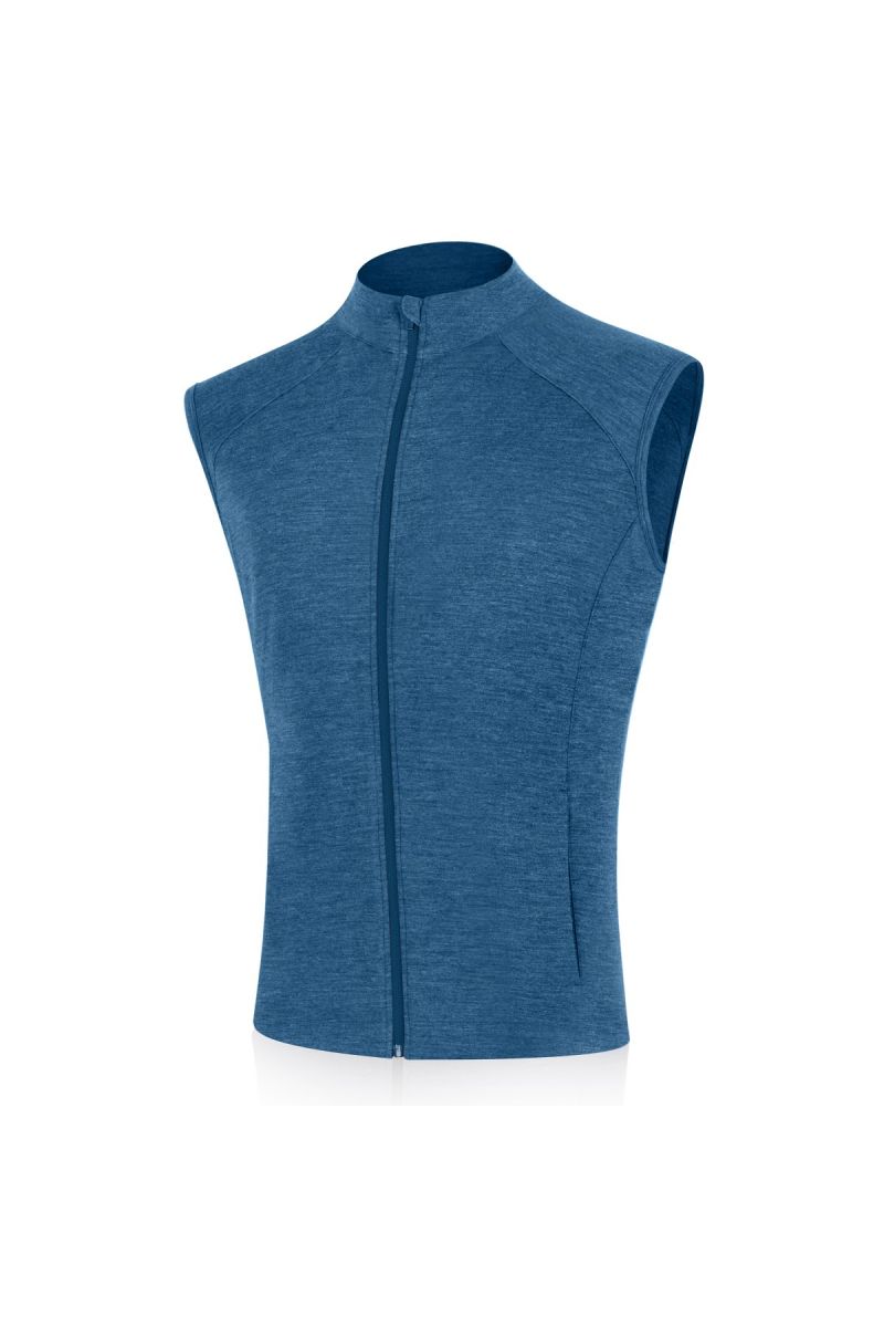 Lasting pánska merino vesta WESO modrá Veľkosť: M