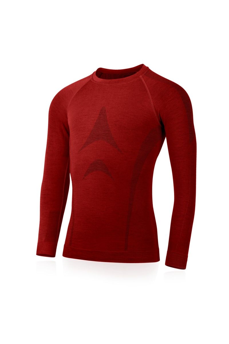 Lasting pánske merino tričko WOLF červené Veľkosť: S/M