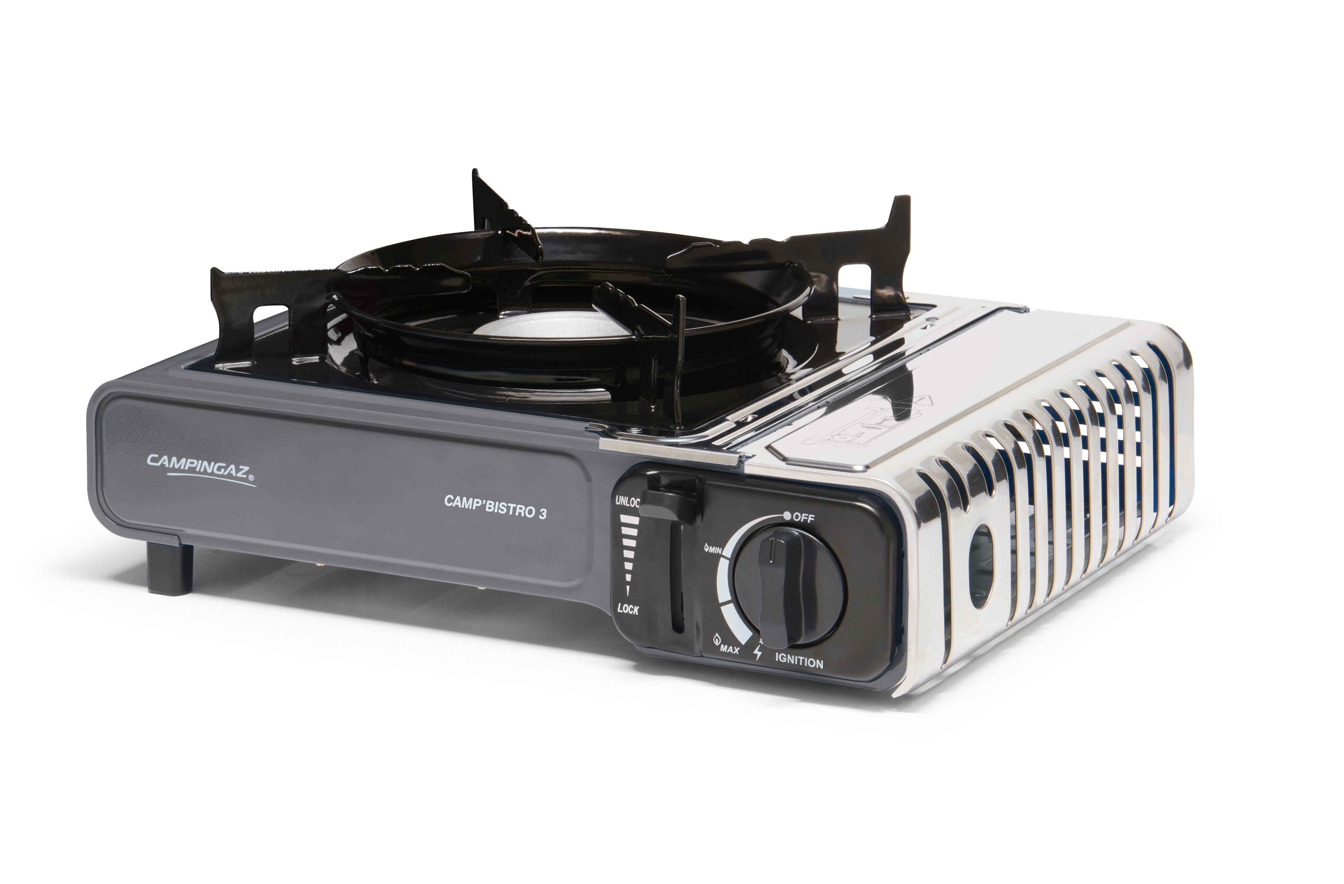 Campingaz Bistro 3 - čierny, uloženie náhradnej CV, 2 poistky