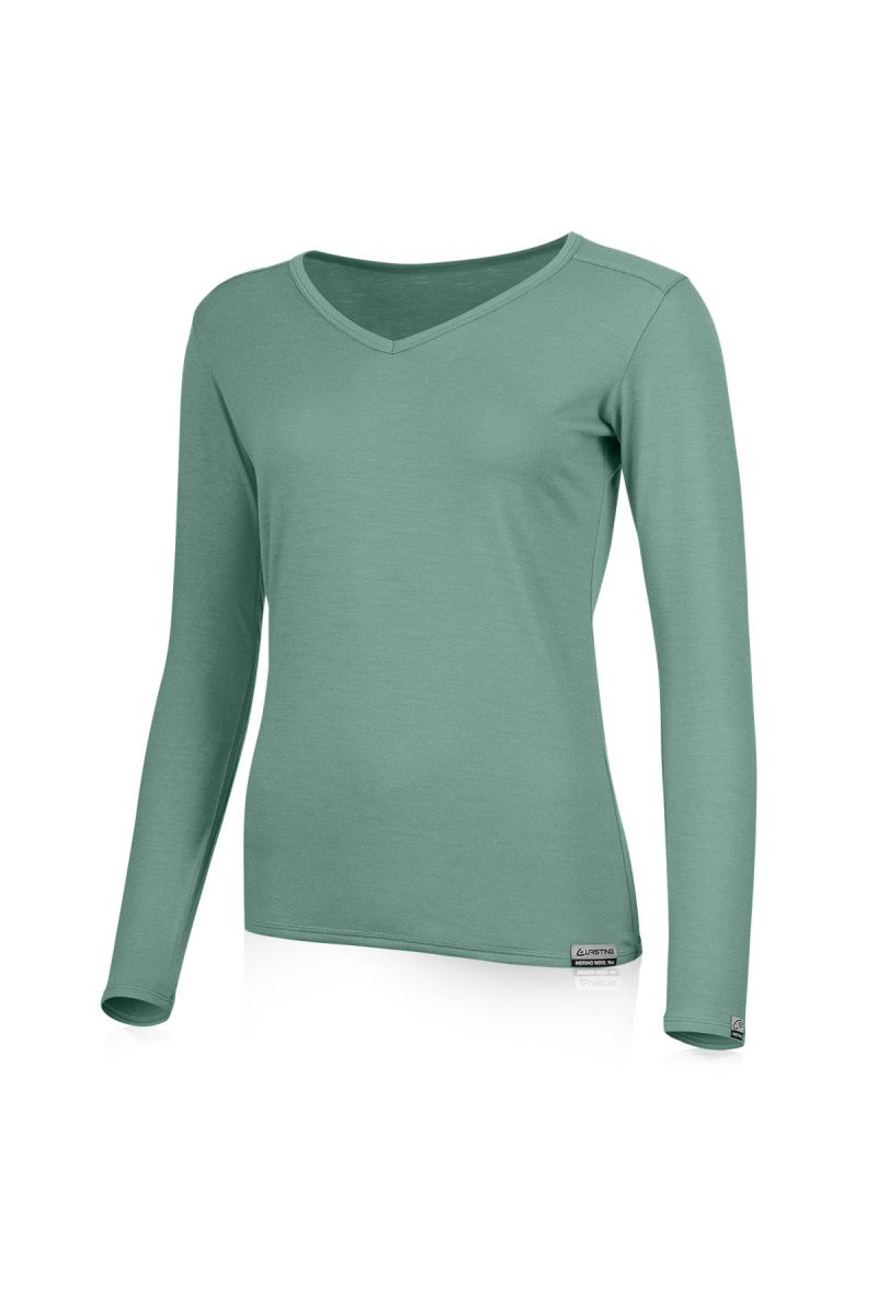 Lasting dámske merino tričko EVA 7575 zelená Veľkosť: M