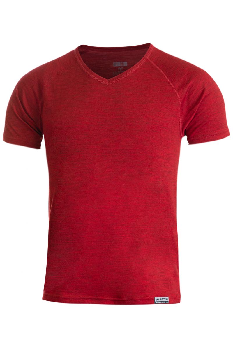 Lasting pánske merino tričko do V VIDO 3160 červené Veľkosť: M