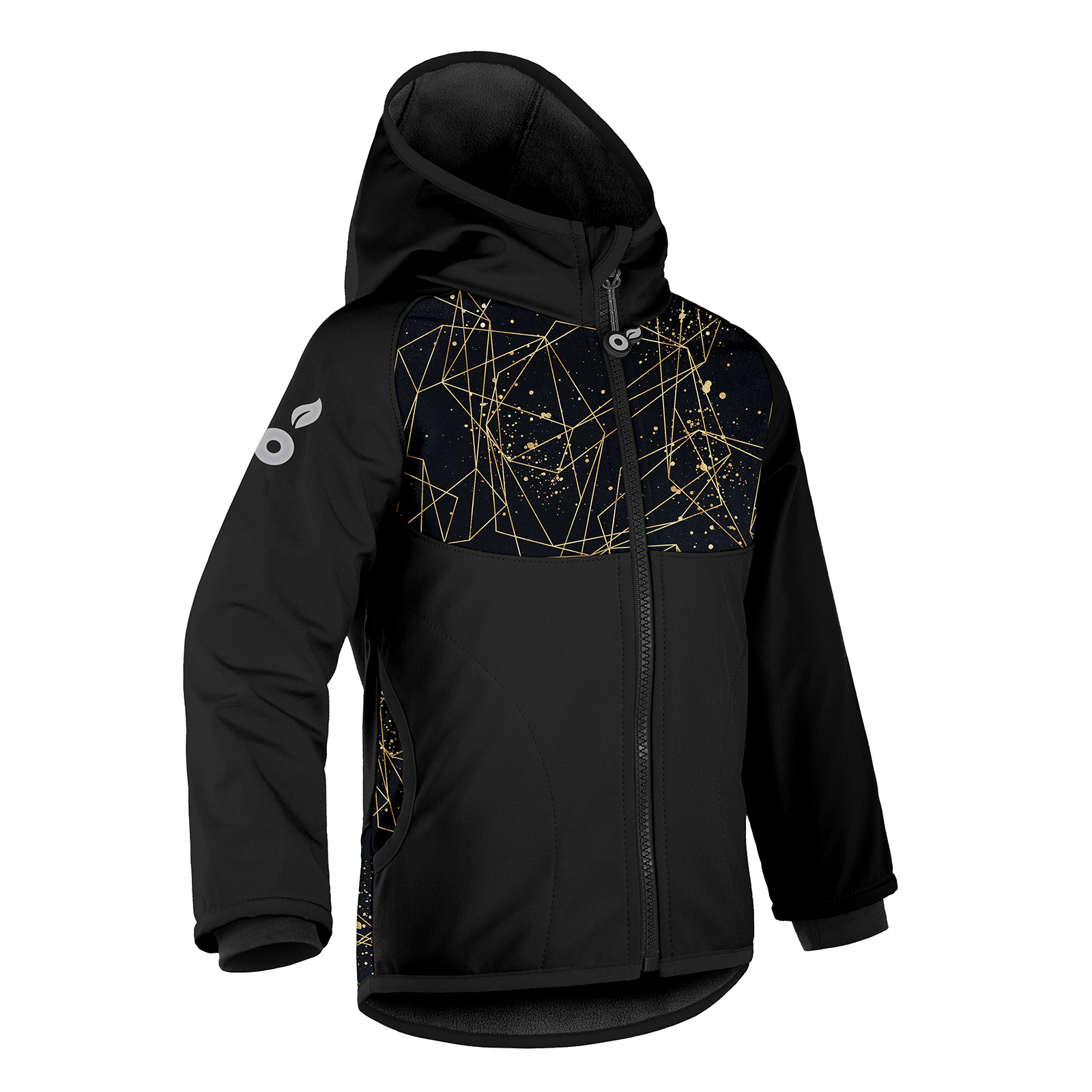 Unuo Unuo, Detská softshellová bunda s fleecom Basic, Čierna, Šperky Veľkosť: 128/134 8596227106516