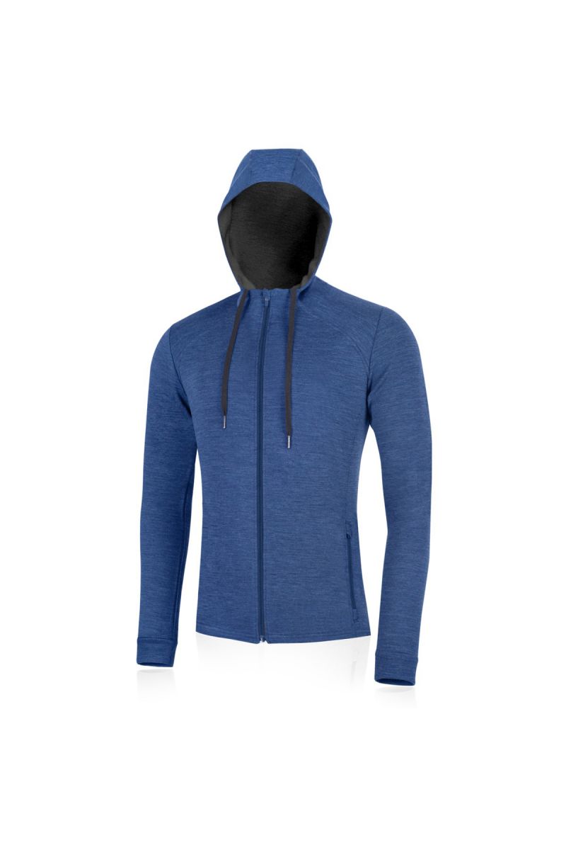 Lasting pánska merino mikina KARMIN 5168 modrá Veľkosť: M