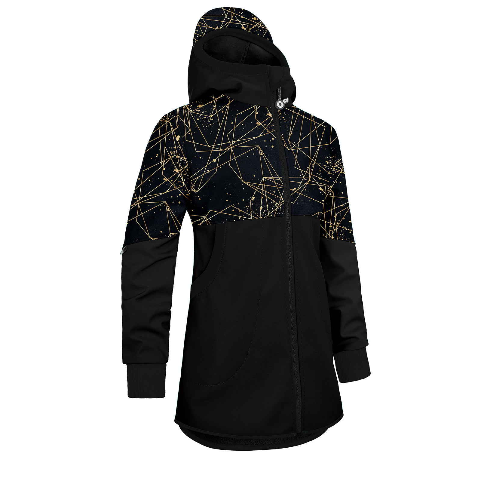 Unuo Unuo, Dievčenské softshellový kabát s fleecom Street, Čierna, Šperky Veľkosť: 110/116 8596227100828