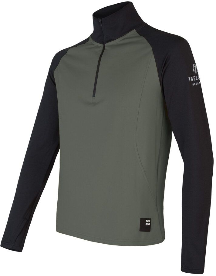 SENSOR COOLMAX THERMO pánska mikina zips olive green/čierna Veľkosť: XXL