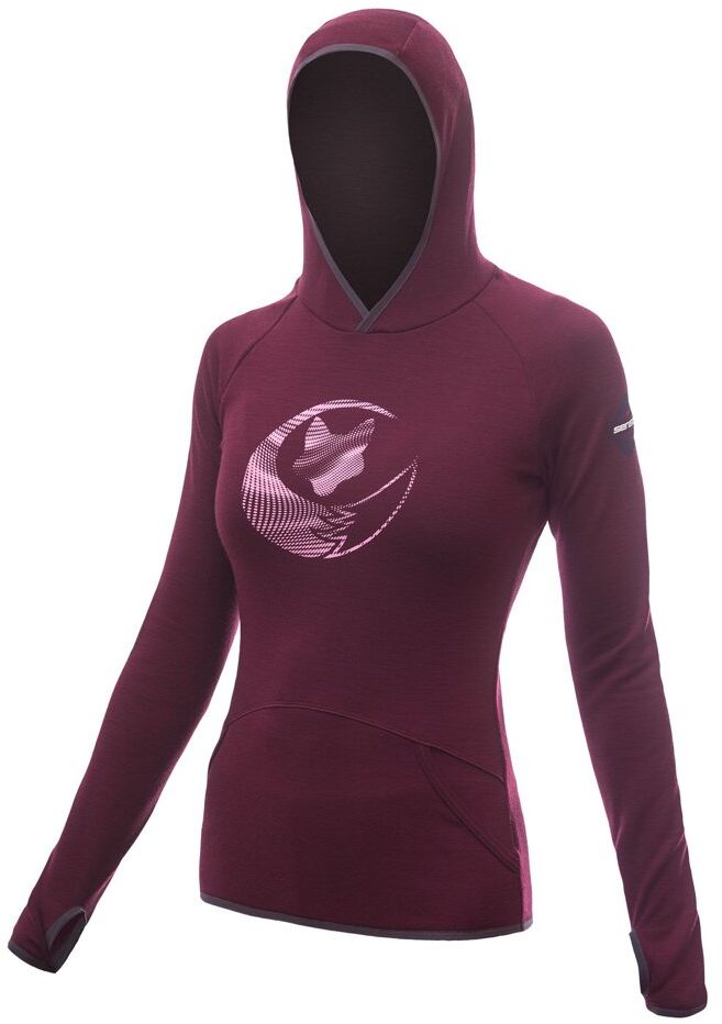 SENSOR MERINO UPPER FOX dámska mikina klokanka port red Veľkosť: S