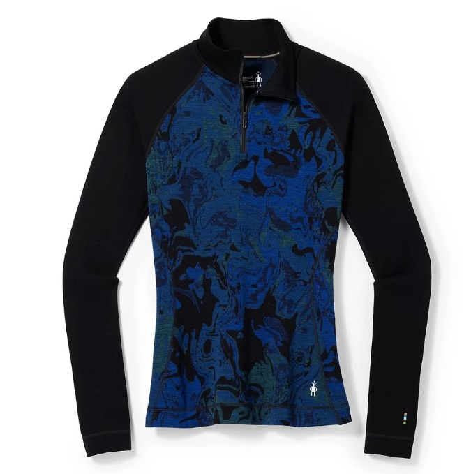 Smartwool W CLASSIC THERMAL MERINO BL PTTRN 1/4 ZB blueberry hill marble Veľkosť: S 196011493549