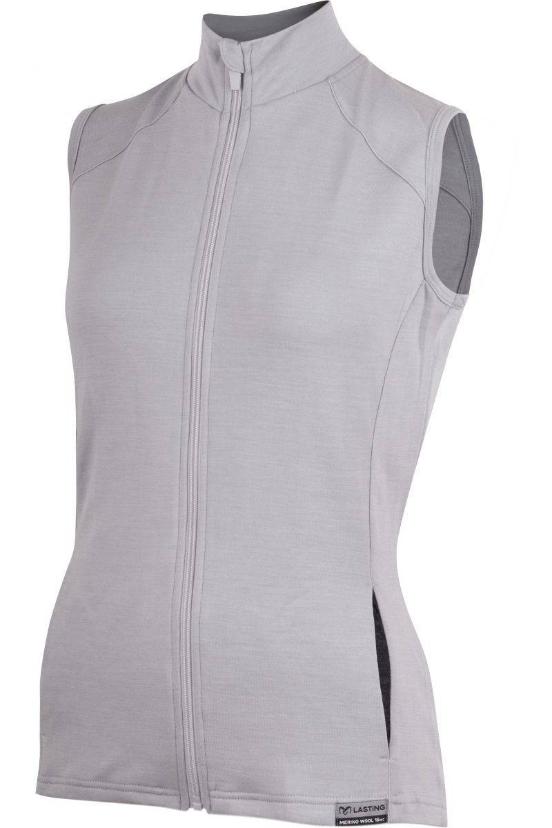 Lasting dámska merino vesta WESA šedá Veľkosť: M 8596445060928