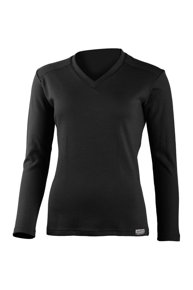 Lasting dámska merino mikina STELA 9090 čierna Veľkosť: L
