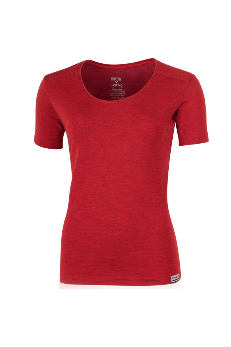 Lasting dámske merino tričko IRENA 3160 červené Veľkosť: M