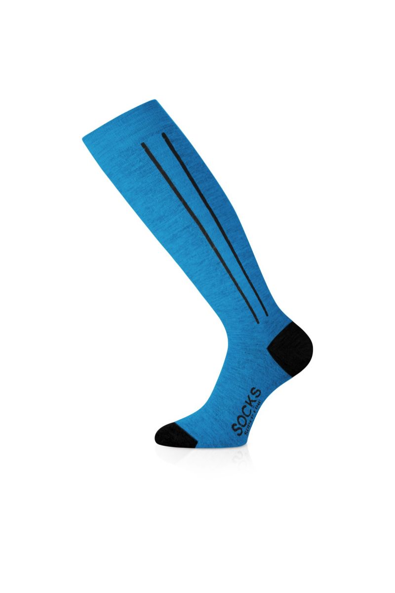 Lasting lyžiarske merino podkolienky FWC 519 modré Veľkosť: (42-45) L
