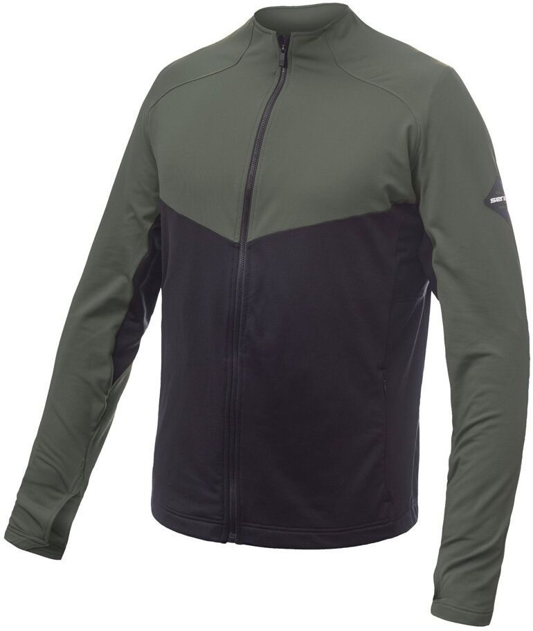 SENSOR COOLMAX THERMO pánska mikina celozips čierna/olive green Veľkosť: L