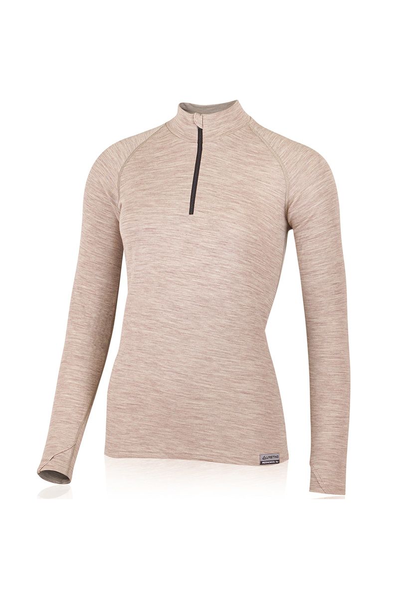 Lasting dámska merino mikina LAURA 7169 béžová Veľkosť: XL