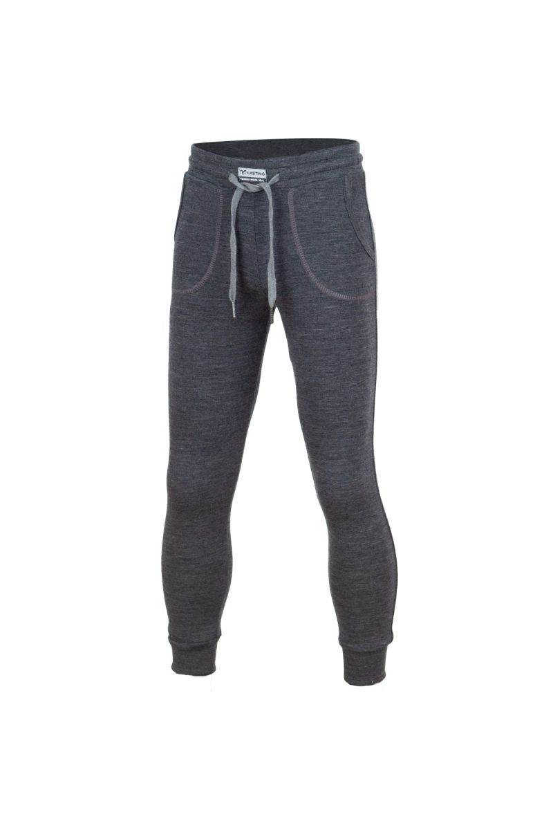 Lasting detské merino tepláky FINO 8160 sivé Veľkosť: 110