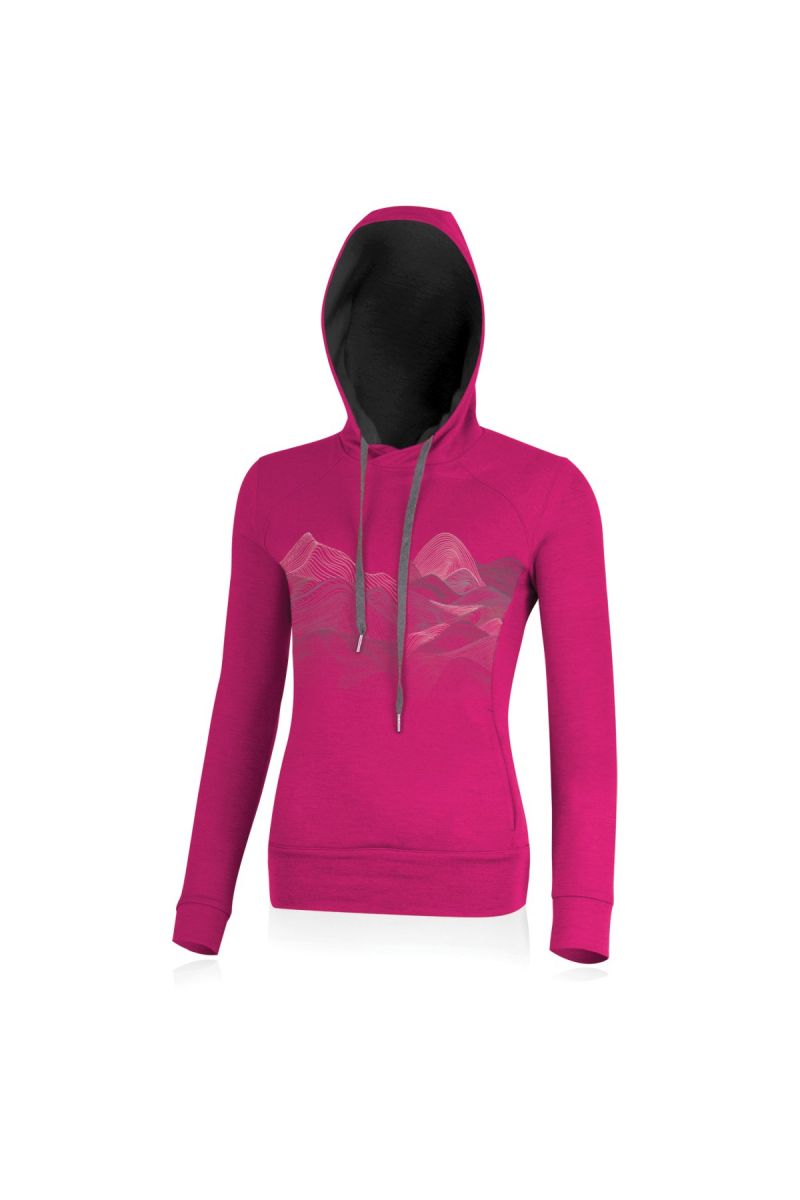 Lasting dámska merino mikina WETIA ružová Veľkosť: XL