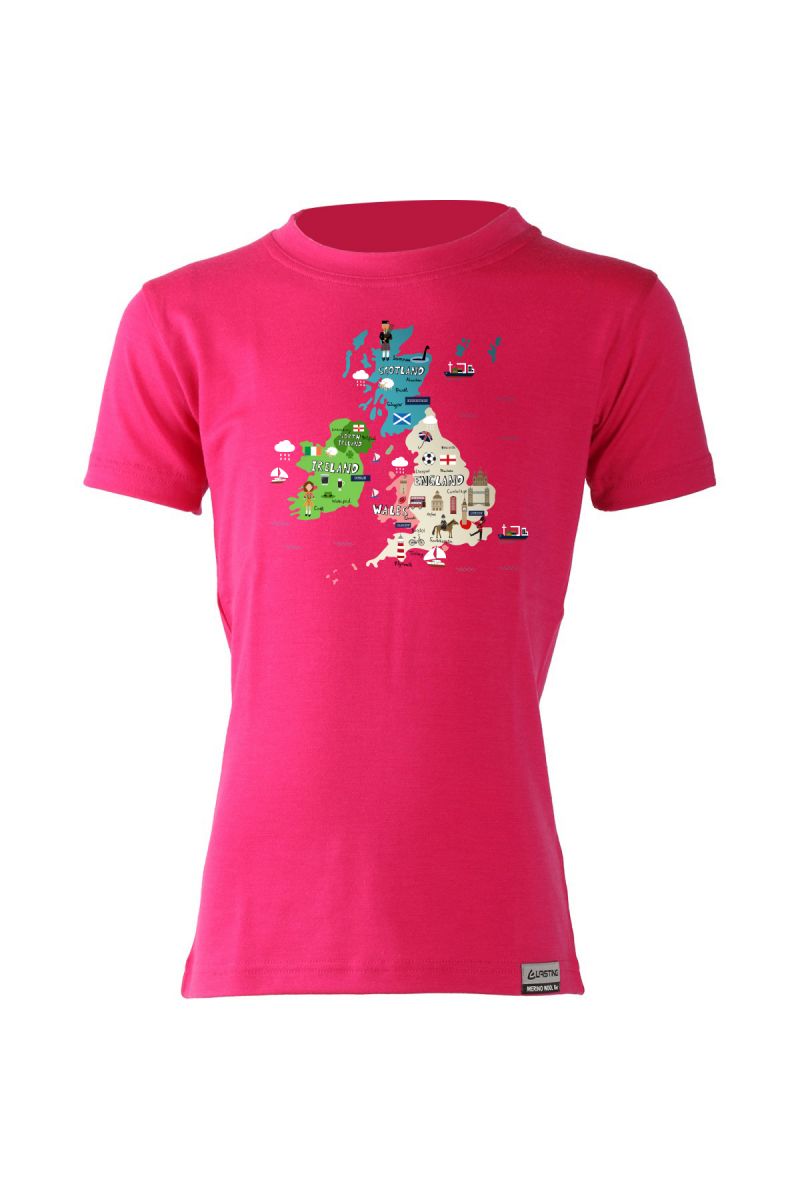 Lasting detské merino tričko NORD ružové Veľkosť: 140