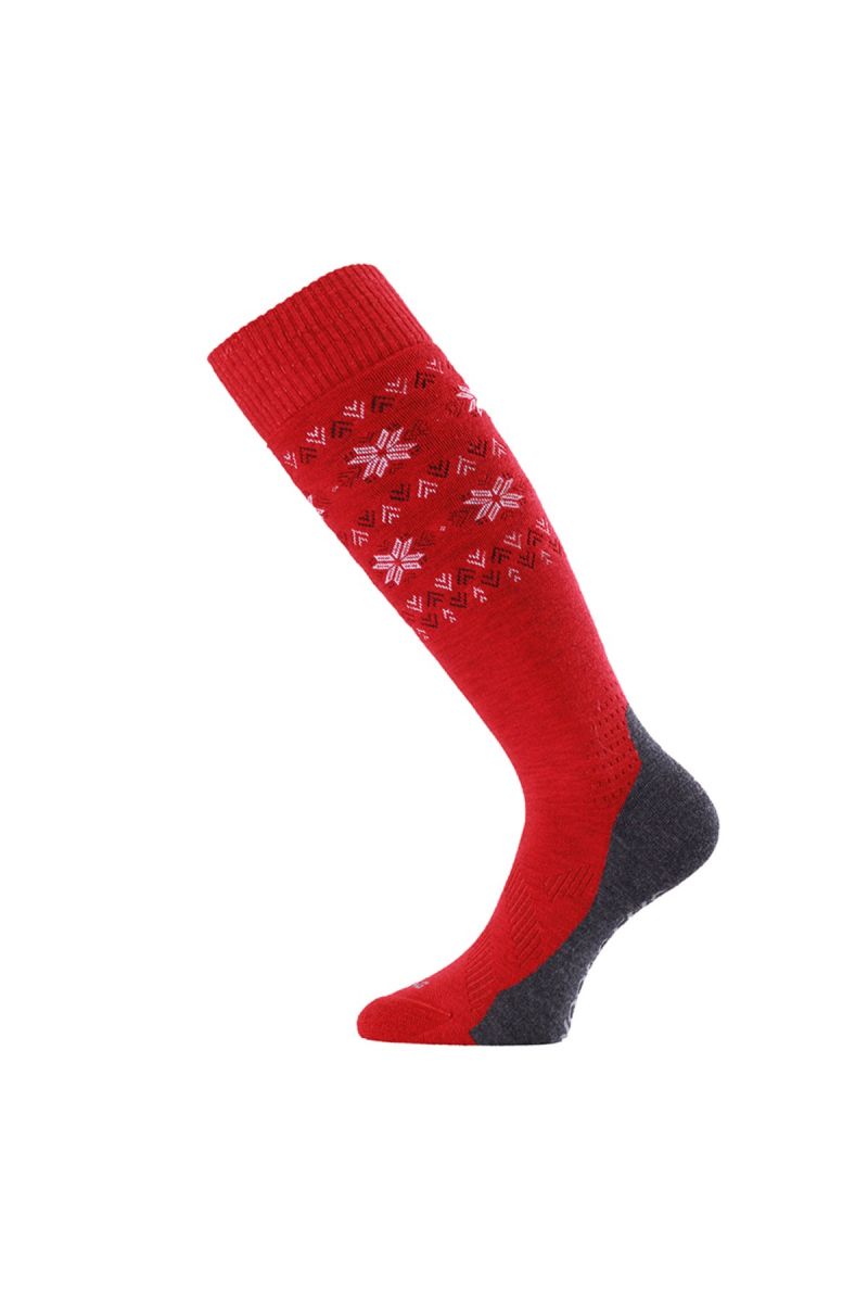 Lasting merino lyžiarske podkolienky FWI červené Veľkosť: (42-45) L