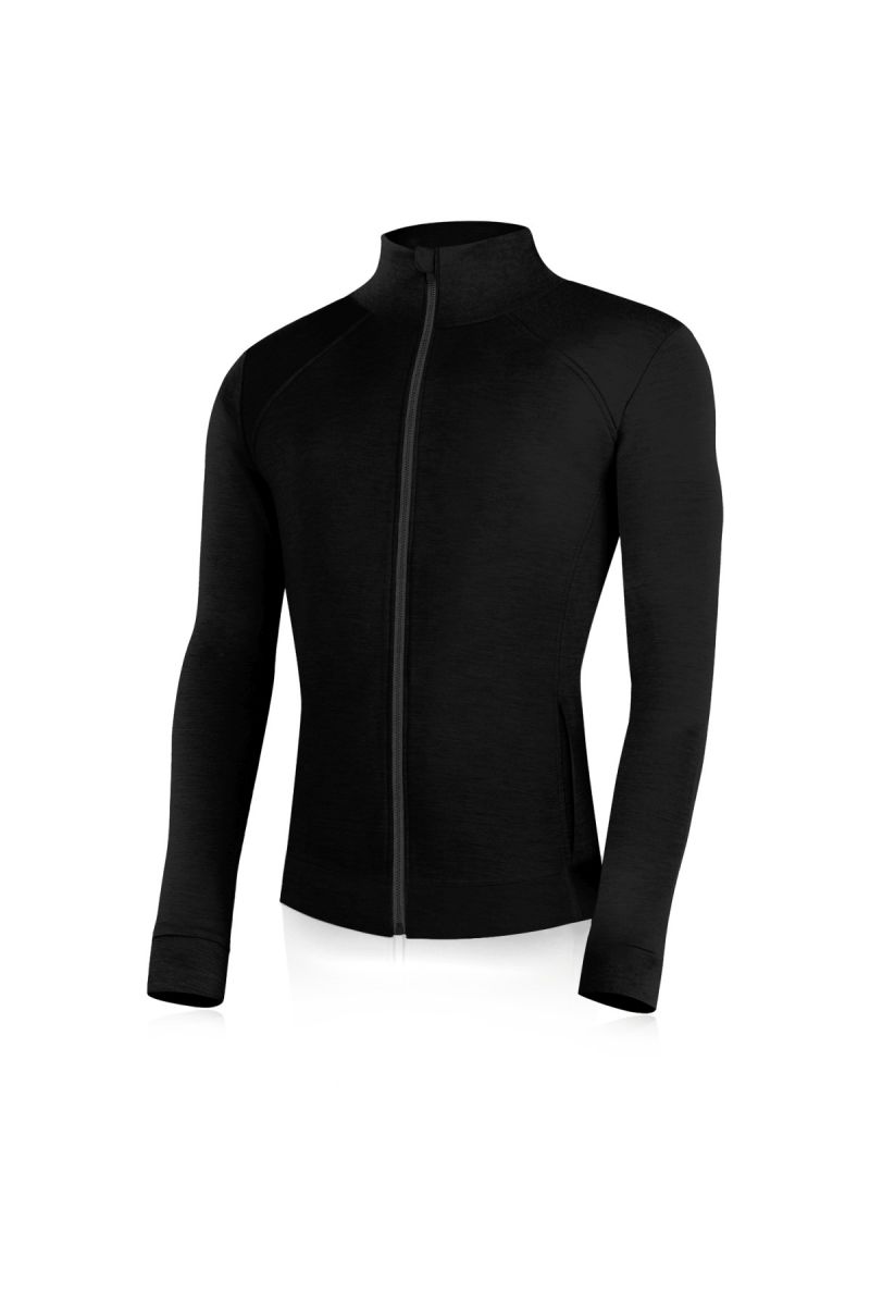 Lasting pánska merino mikina LARMIN čierna Veľkosť: M