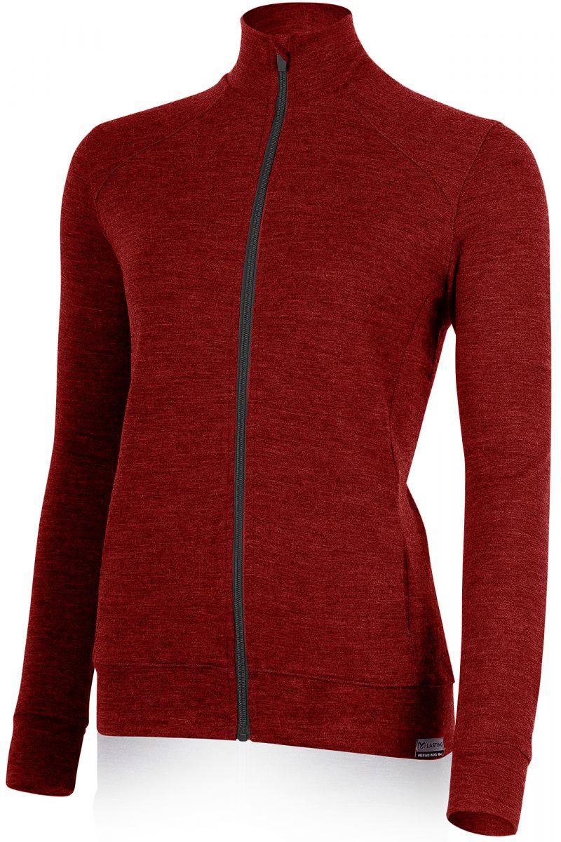 Lasting dámska merino mikina SARMINA 3163 červená Veľkosť: XL