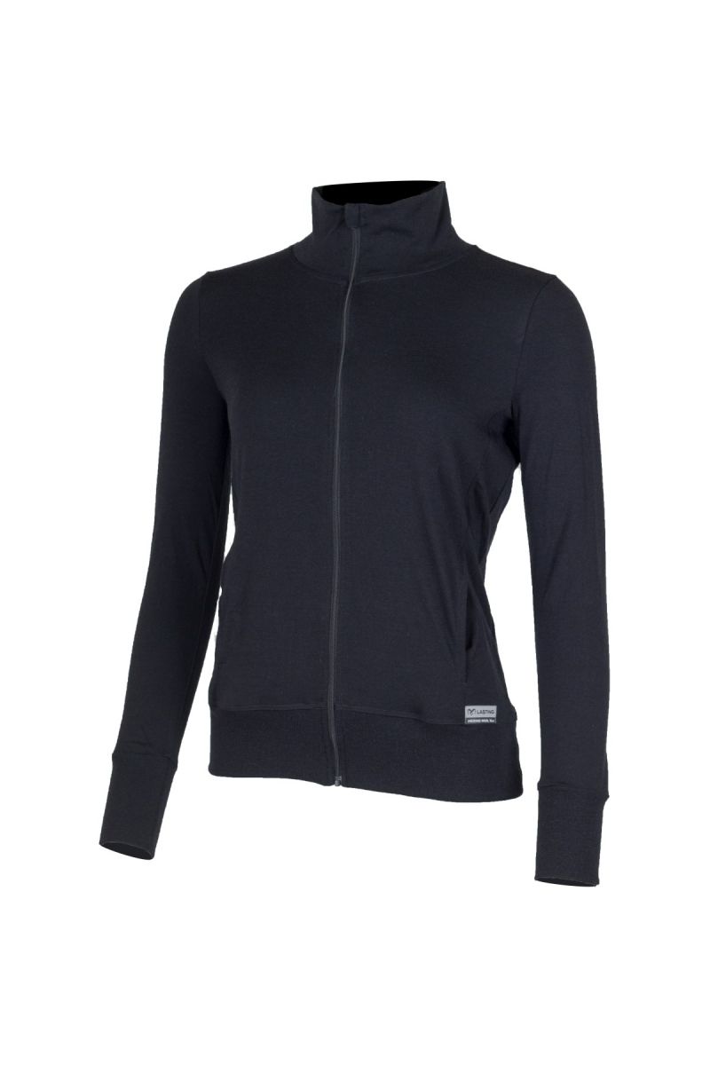 Lasting dámska merino mikina TOZA čierna Veľkosť: S 8595067904931
